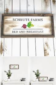 Schrute Farms Sign In Distressed White Office Room Decor The Office Show Office Canvas
