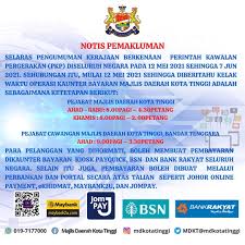 Specialize in pelesenan, cukai takasiran harta and local council. Mdkt On Twitter Notis Pemakluman Waktu Operasi Kaunter Bayaran Majlis Daerah Kota Tinggi Kitabelummenang Kitajagakita Kitapastimenang Patuhisop Https T Co Ms9qu2ybqw