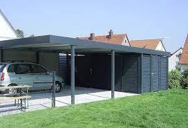 Doppelcarport Mit Gerateraumeinbau Von Siebau Carport Doppelcarport Carport Modern
