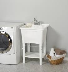 white freestanding laundry/utility sink