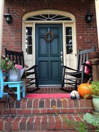 Use gray shutters on the brick house too! What Color Is Your Front Door Gbcn