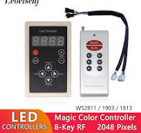 RF LED Controller 2 Port 2048 Pixel DC12V with 8 Key Remote Control for  Addressable WS2811 1903 1812 RGB Magic Color Light Strip - AliExpress 39