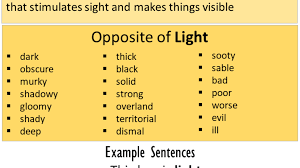 Opposite Of Light Antonyms Of Light Meaning And Example Sentences English Grammar Here