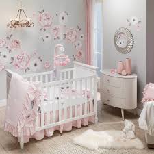 Below is what the crib looked like before without the crib skirt… the biggest challenge making this dust ruffle project is dealing with the volumes of fabric. Lambs Ivy Floral Garden Pink Linen Shirred Crib Skirt Dust Ruffle On Sale Overstock 30939284