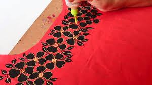 Freehand fabric painting peacock design 1. Buy Churidar Painting Designs Cheap Online