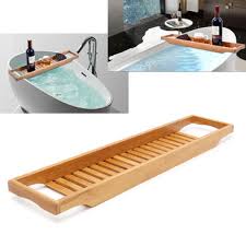Bathtub caddy bamboo wooden over the tub bath tray w/ wine glass, tablet holder. Bathroom Bamboo Bath Shelf Caddy Wine Holder Tub Tray Over Bathtub Rack Support Storage Sale Banggood Com