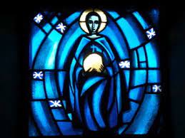 Blue Pregnant Mary A Window From The Sanctuary In The Taize Community Vitrais Religioso