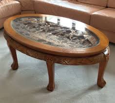 Amazing Hand Carved Chinese Coffee Table With Glass Top Great Condition A Glass Top Coffee Table Coffee Table Round Wood Dining Table