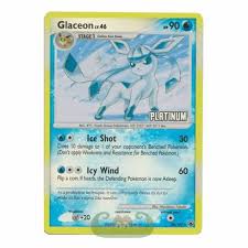 The coldness emanating from glaceon causes powdery snow to form, making it quite a popular pokémon at ski resorts. Pokemon Burger King Rare Promo Single Card Glaceon 20 100