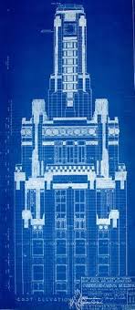 Chicagos Carbide And Carbon Building The Lost Blueprints Architech Architecture Blueprints Art Deco Buildings Architecture