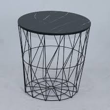 Round marble effect coffee table. Home Storage Metal Wire Basket Round Coffee Table With Marble Effect Mdf Lid Buy Black Dining Room Table Sets Home Furniture Wooden Wire Round Table With Stirage Base For Living Room Metal