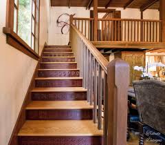 Carved Wood Stair Risers Stair Ideas Stamped Leather Stairs Inspired By Tributedesigns On Etsy Rustic Staircase Wood Stairs Wood Stair Treads