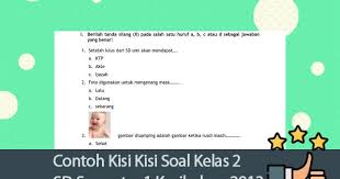 Kisi kisi soal dan kunci jawaban penilaian akhir semester 1 pas kelas 1 kur 2013 revisi 2017 ini tersedia semua mata pelajaran diantaranya ipa ips matematika pai pkn bahasa indonesia seni budaya prakarya dan mulok. Contoh Kisi Kisi Soal Kelas 2 Sd Semester 1 Kurikulum 2013 Lengkap Operator Sekolah