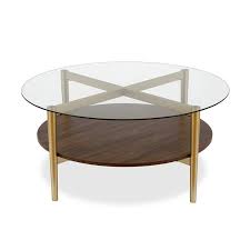 The cheapest offer starts at £ light wood round glass top coffee table with shelf underneath, in good condition. Henn Hart Mid Century Brass Metal Round Coffee Table With Walnut Wood Shelf Ct0140