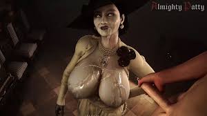 Lady Alcina Dimitrescu Gets Endless Cumshot in the Shower