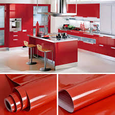 Serendipity serenade shelf paper drawer liner, 24x24, laminated vinyl (2) $23. Yenhome Peel And Stick Wallpaper 24 X393 Glossy Red Contact Paper Decorative Self Adhesive Shelf Liner Paper Waterproof Buy Online In Dominica At Dominica Desertcart Com Productid 75090151