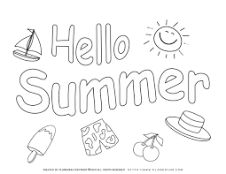 Summer Coloring Page Hello Summer Planerium Summer Coloring Pages Coloring Pages Hello Summer