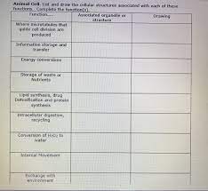 Maybe you would like to learn more about one of these? Animal Cell List And Draw The Cellular Structures Chegg Com