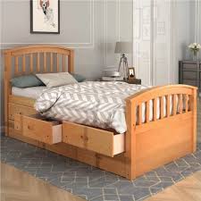 La salle twin captain's bed with trundle and storage drawers. Orisfur Twin Size Wooden Bed Frame With 6 Drawers Oak