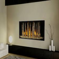 Birch Logs For Gas Fireplace Long Insert Vertical Birch Logs Are Interesting Contemporary Gas Fireplace Modern Gas Fireplace Inserts Contemporary Fireplace Designs
