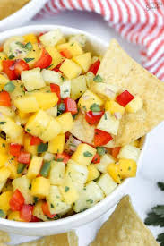 The salsa actually became a salsa and with the spice added became a rich accompaniment perfectly married to the flavour of the fish. Pineapple Mango Salsa Recipe Celebrating Sweets
