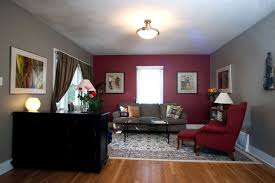 Living Room Design Ideas Simple Gray Sofa And Red Arm Chair Beautiful Artwork Picture Laminate Fl Maroon Living Room Burgundy Living Room Red Living Room Walls