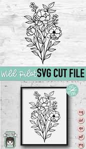 Flower Svg Files Bouquet Svg File Bouquet Of Flowers Svg Etsy In 2020 Flower Svg Files Flower Svg Svg