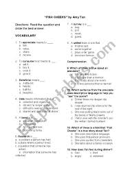 Eat as much sugary and fatty foods until you fall under the category of overweight or obese. Fish Cheeks By Amy Tan Esl Worksheet By Berthalina