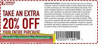 Free Printable Famous Footwear Coupons Coupons Belk Famous Footwear
