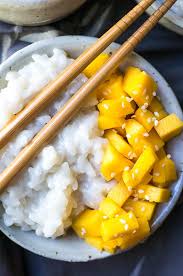 Pressure Cooker Mango Sticky Rice With Coconut Cream Kitschen Cat Recipe Mango Sticky Rice Sticky Rice Recipes Mango Sticky Rice Recipe