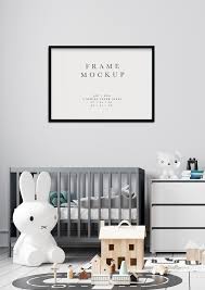 Black Landscape Photo Frame Mockup Children S Room Display 372 Filtergrade In 2020 Baby Nursery Wall Art Frame Mockups Room Display