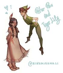 Peter Pan And Tiger Lily By Minemikomali Deviantart Com On Deviantart Tiger Lily Peter Pan Tiger Lilly Peter Pan Peter Pan Art