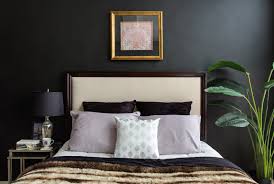 Shop made platform bed with lighted under carriage. 20 Dark Bedroom Ideas How To Use Dark Paint Decor In Bedrooms Apartment Therapy