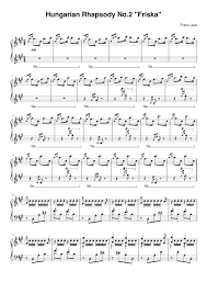 Hungarian Rhapsody No 2 Friska Franz Liszt Sheet Music For Piano Solo Musescore Com