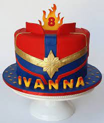 Pair these festive candles with other superhero themed decorations. Captain Marvel Cake Design Images Captain Marvel Birthday Cake Ideas