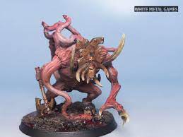 khornate chaos spawn metal games white metal lion sculpture