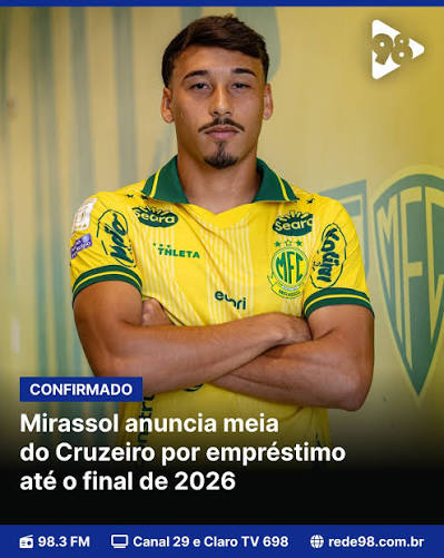 &Eacute; DO MIRASSOL | O volante Japa, que pertence ao Cruzeiro, foi anunciado na manh&atilde; desta quinta-feira (9/7) como o novo refor&ccedil;o do Mirassol. O jogador assinou contrato de empr&eacute;stimo at&eacute; o