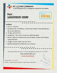 The kaizen company indonesia we are seeking to expand our pool of experts able to assist mcc with a range of consulting services to ensure that financial. Infomina Lowongan Kerja Perikanan Di Pt Cj Feed