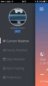 Open Left Menu Screen Pushweather Pushweather Mobile Weather Application For Android And Ios Weather Application Mobile App User Experience User Interface