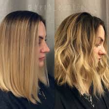 Straight Vs Wavy Lob Balayage Blonde Color Melt Ombre Somber Hair By Beth Conlin Lob Haircut Straight Straight Hairstyles Lob Haircut