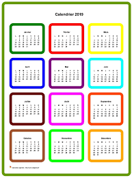 Calendrier 2019 Annuel En Couleurs Calendrier 2019 A Imprimer Calendrier Calendrier Photo
