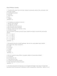 Soal soal pilihan ganda myob beserta jawabannya. Soal Uts Basis Data Pilihan Ganda