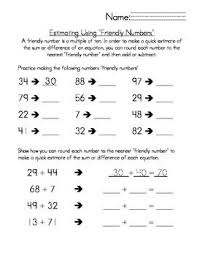 Estimating Using Friendly Numbers Rounding To The Nearest Ten Mental Math Mental Math Strategies Math Strategies Kids Math Worksheets