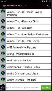 For your search query lagu aiman tino baru mp3 we have found 1000000 songs matching your query but showing only top 10 results. Lagu Malaysia Baru Up For Android Apk Download