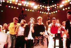 George Michael Bono Paul Mccartney And Freddie Mercury At The Live Aid Concert Held At Wembley Stadium I Freddie Mercury Queen Freddie Mercury Paul Mccartney