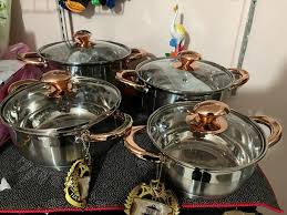 Set de calderos de 8 piezas en acero inoxidable marca princeware PW-SCAL8-1  por tan solo $4,500 pesos