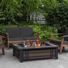 Check spelling or type a new query. Real Flame Hamilton 44 In X 13 In Rectangle Steel And Slate Natural Wood Burning Fire Pit In Black And Brown With Slate Top 946 Nst The Home Depot