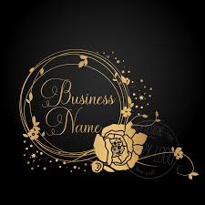 Backdrop Black And Gold Flowers Logo Design Gold Logo Gold Flowers Wreath Logo Gold Black Etsy In 2020 Logo Design Elegant Logo Design Logo Design Free