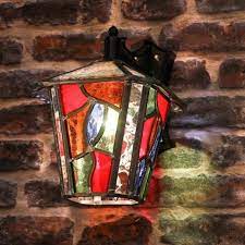 Will work with you or your designer to handcraft in usa to your specifications. Decorative Multi Coloured Stain Glass Outdoor Wall Lantern