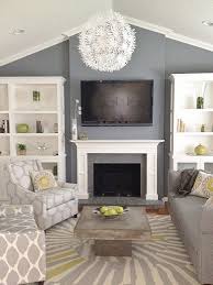 Different Shades Of Grey And Yellow Accents Living Room Grey Grey Family Rooms Home